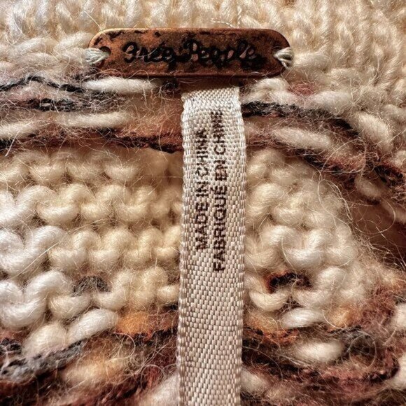 FREE PEOPLE Women Cottagecore Lagenlook Fair Isle Cowl Neck Soft Knit Sweater XS - Picture 8 of 11